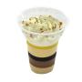 Filling dessert cups with up to 8 layers of ice cream and sauce